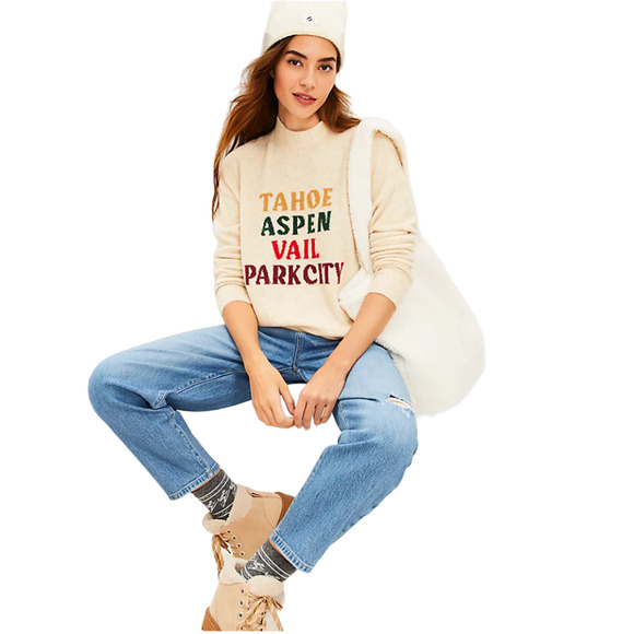 NWT LOFT Lou & Grey Khaki Heather Ski City Sweater - Picture 4 of 10